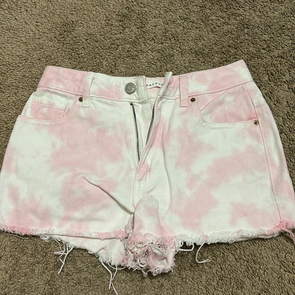 TIE DYE PINK PACSUN SHORTS